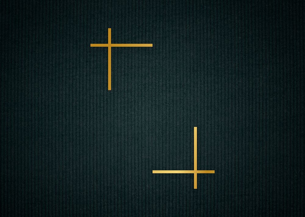 Gold frame on a dark fabric textured background