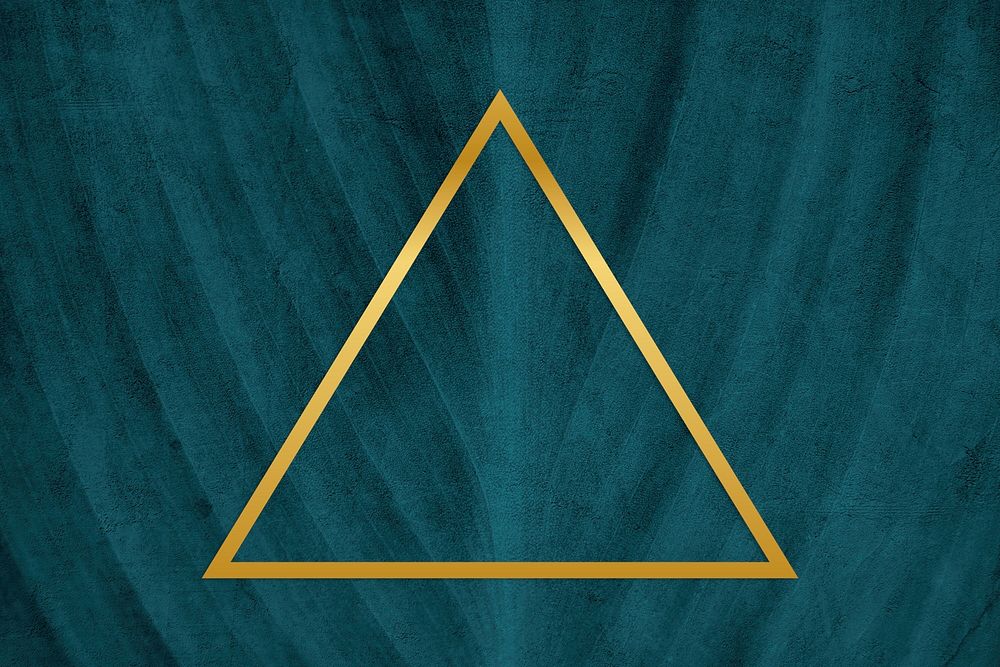 Golden framed triangle on a wall textured illustration