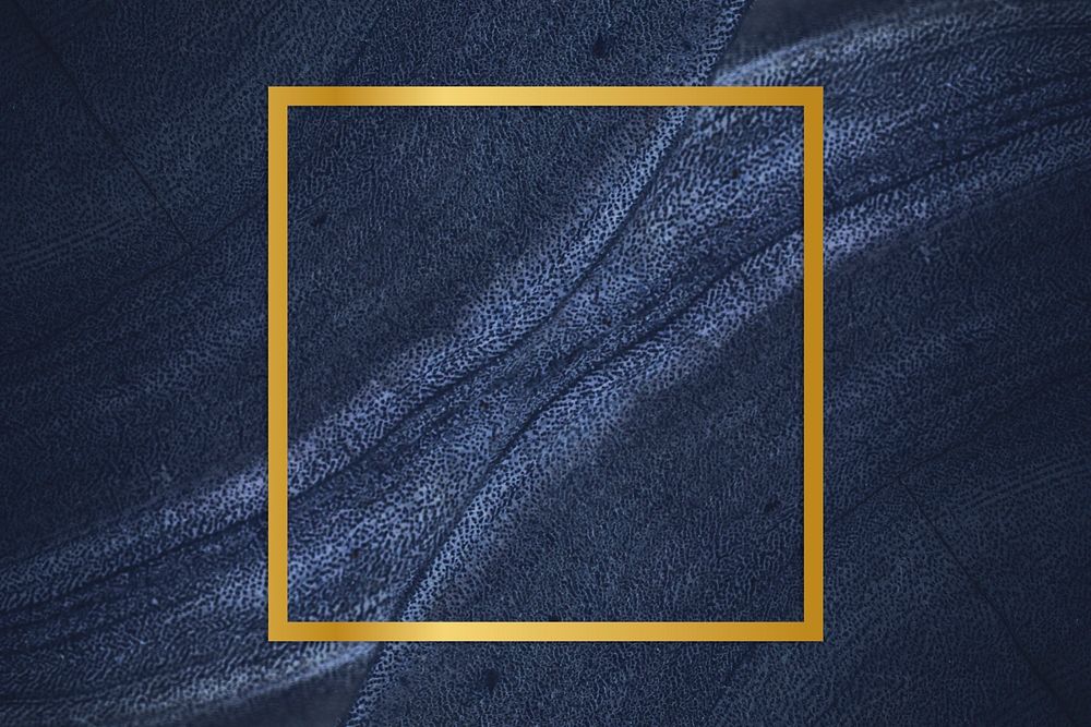 Golden framed square blue textured | Premium PSD - rawpixel