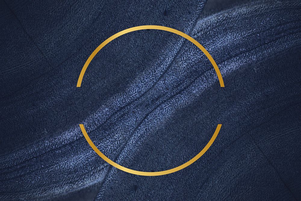 Golden framed semicircle on a blue textured stone