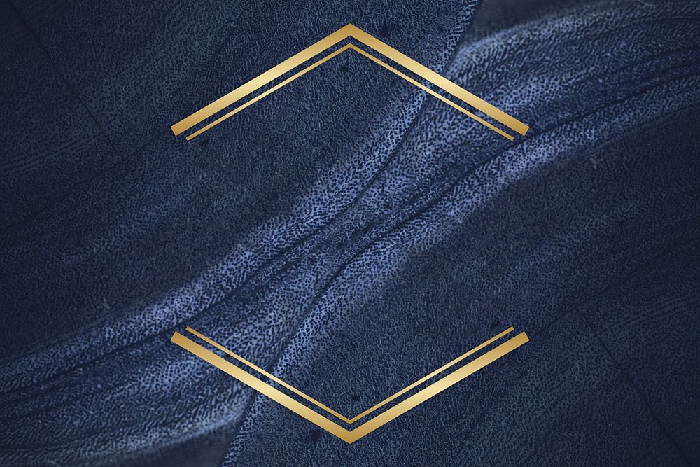 Golden frame on a blue textured stone
