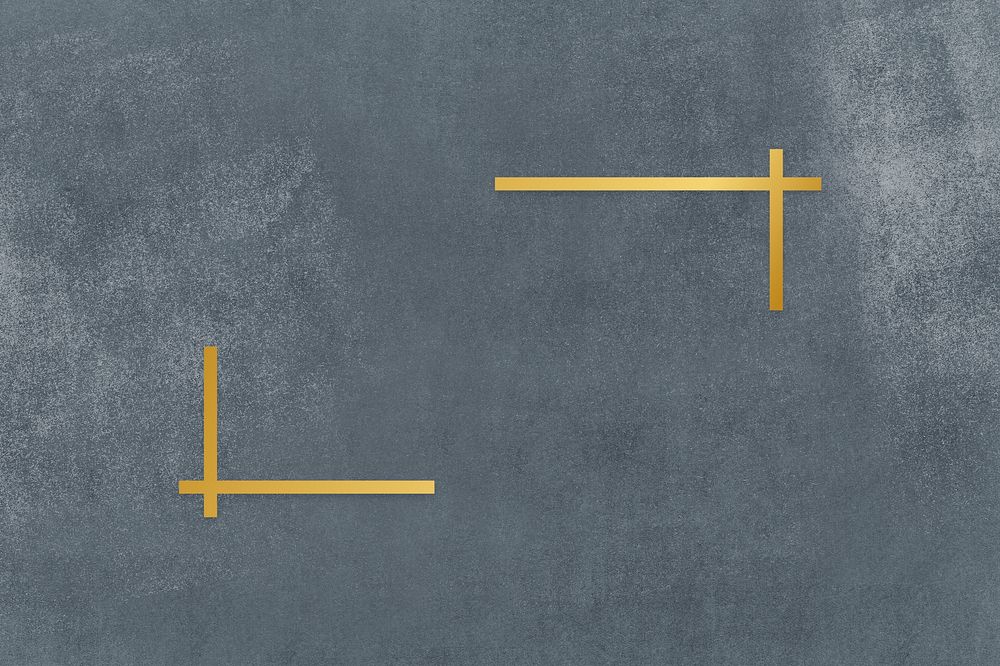 Gold frame on a gray concrete textured background