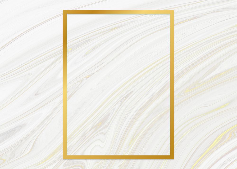 Golden framed rectangle on a liquid marble textured illustration
