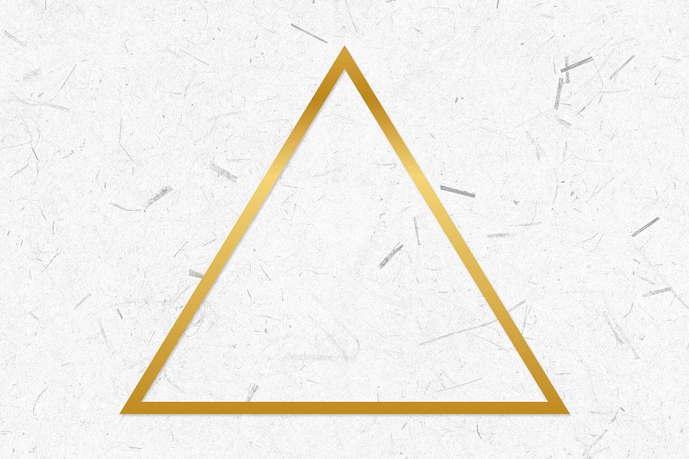 Golden framed triangle on a paper texture