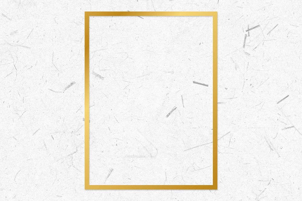 Golden framed rectangle on a paper texture