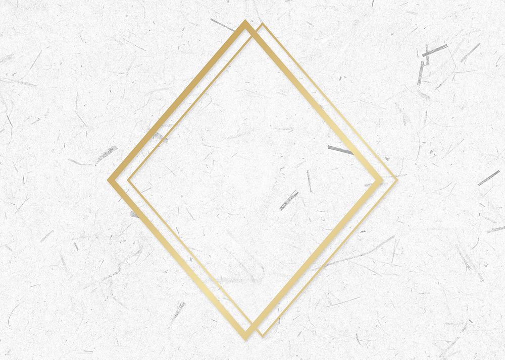 Golden framed rhombus on a paper texture