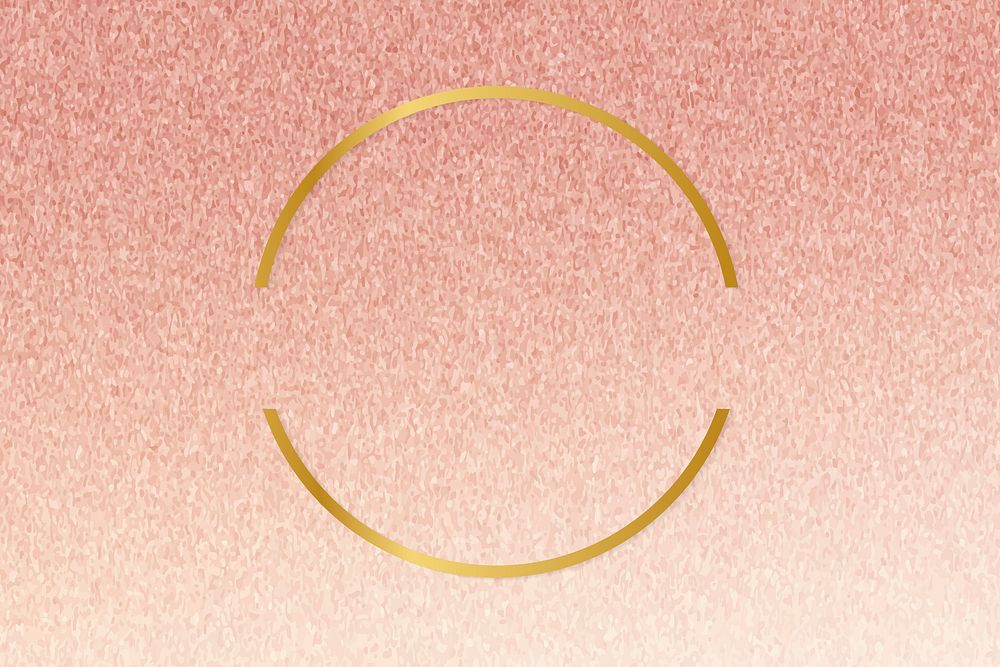 Gold round frame on a rose gold background vector