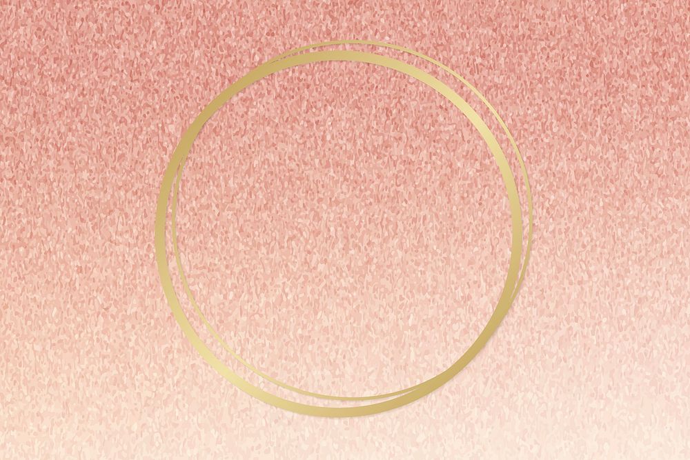 Gold round frame on a rose gold background vector