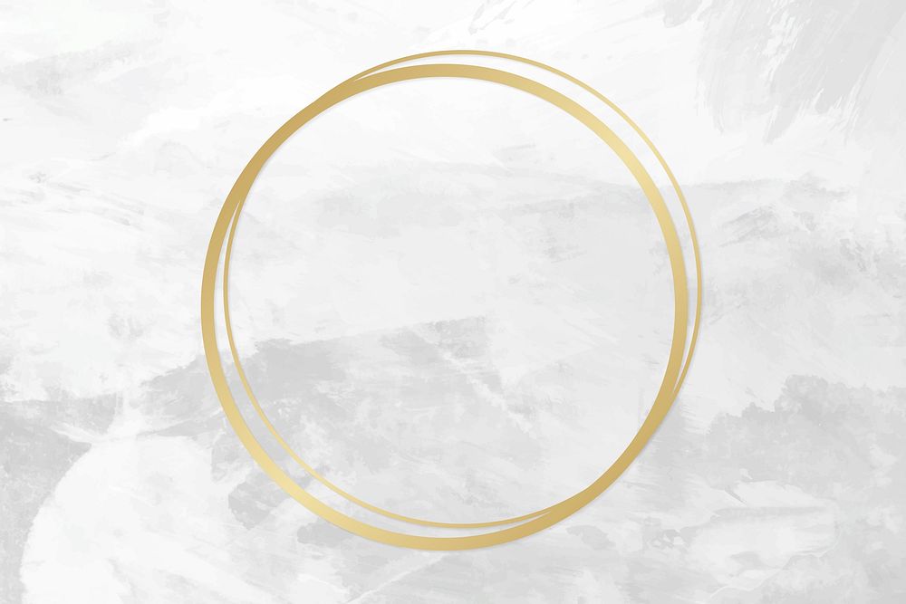 Gold circle frame on a gray concrete textured background vector
