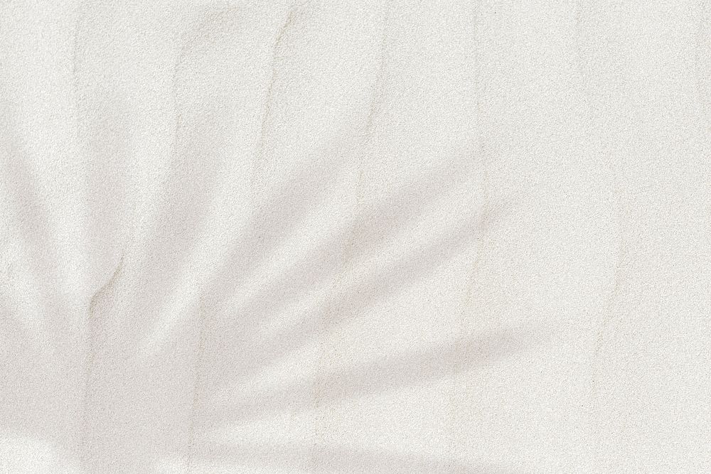 Palm leaf shadow on a sand textured background with copy space 