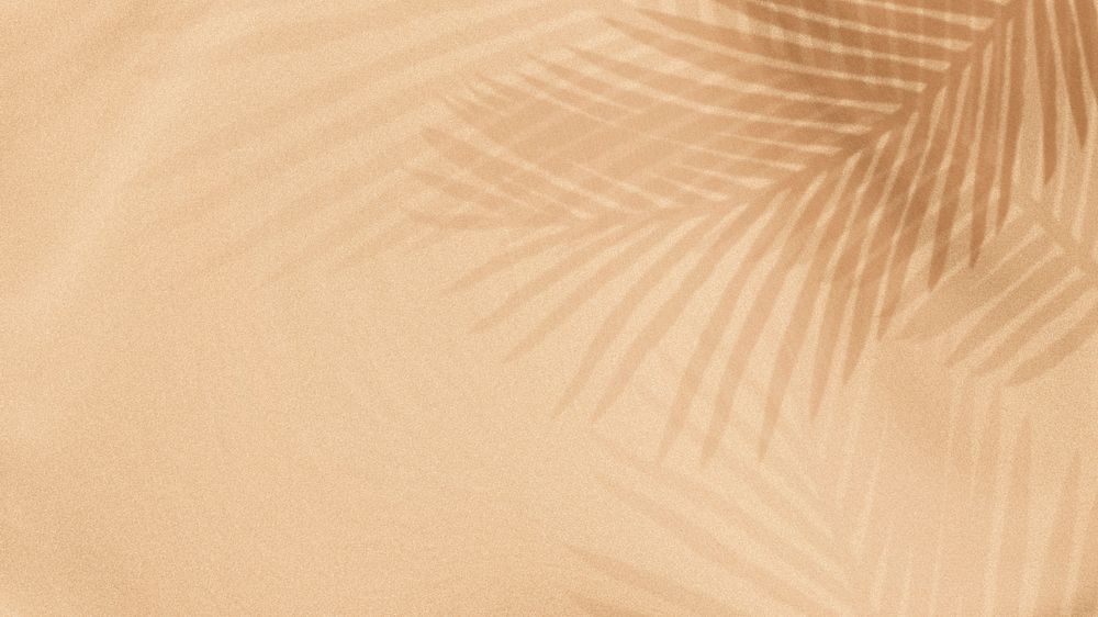 Palm leaves shadow on a beige background 