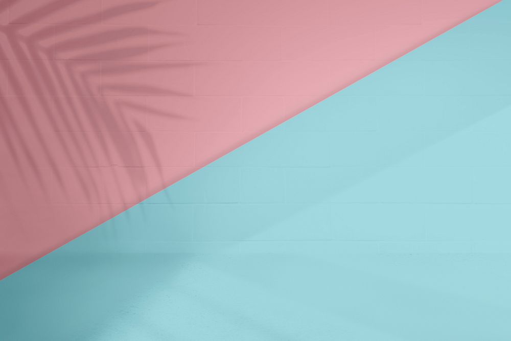 Elegant summer tropical backdrop in pink and blue