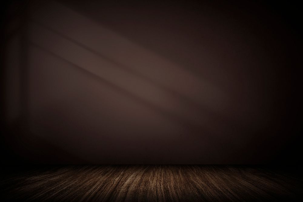 Dark brown wall with wooden plank product background