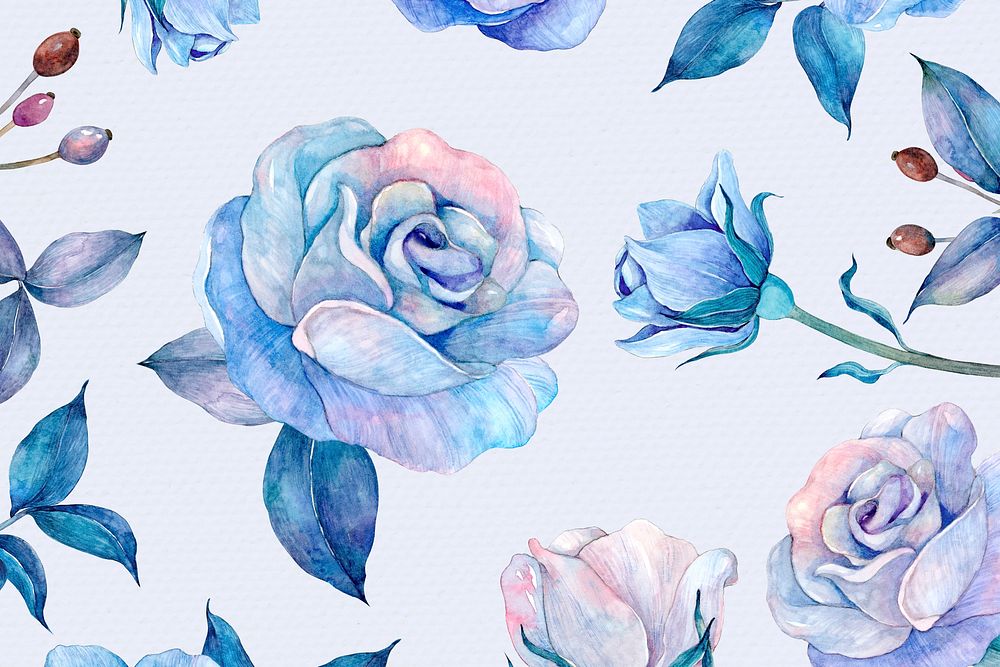 Blue rose patterned background design