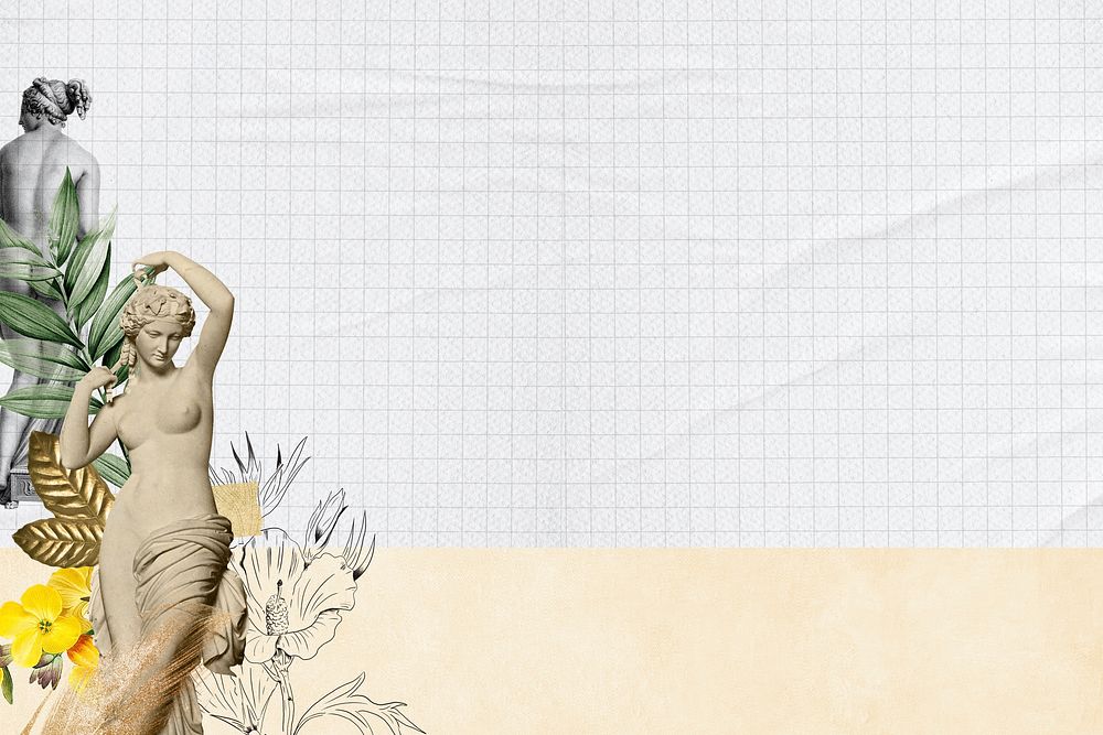 Woman nude vintage psd background illustration