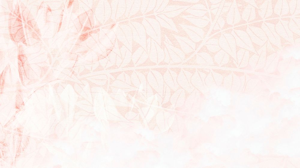 Vintage leaves ornament seamless pink pattern background 
