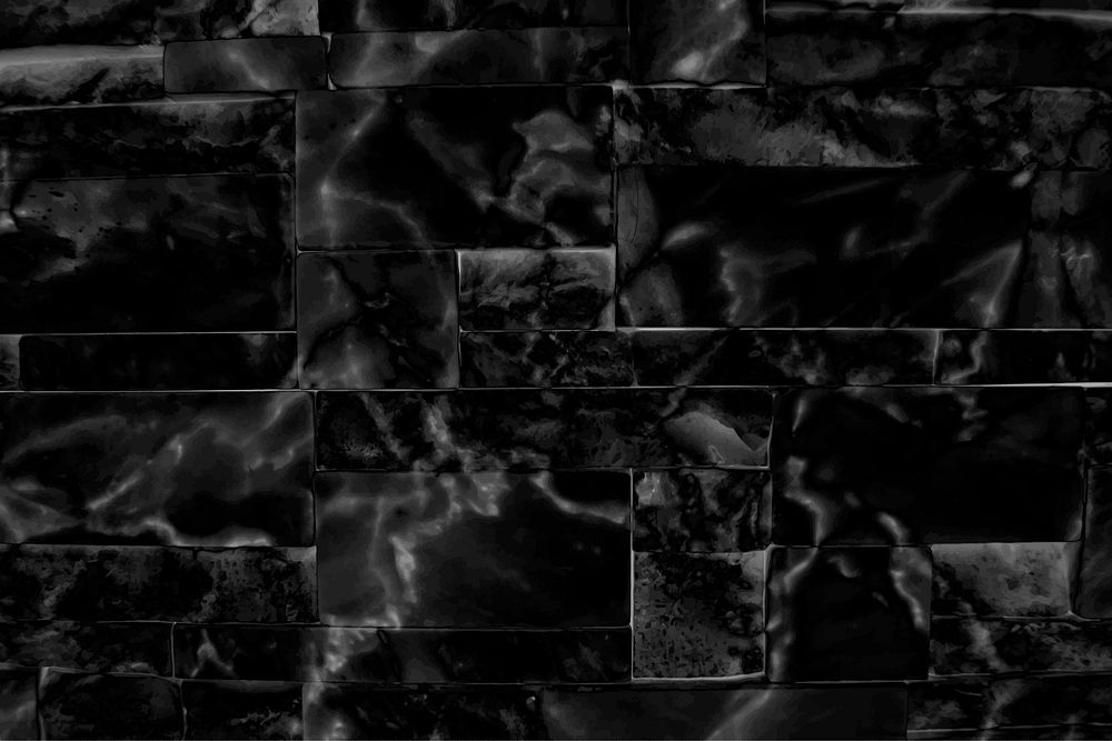 Black tiles patterned background vector