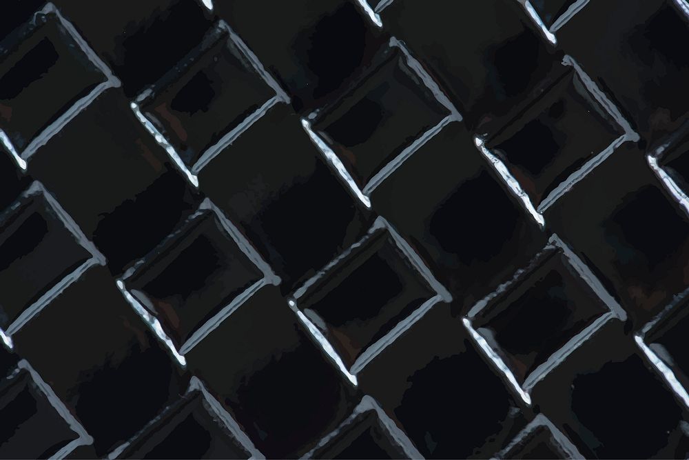 Black tiles patterned background vector