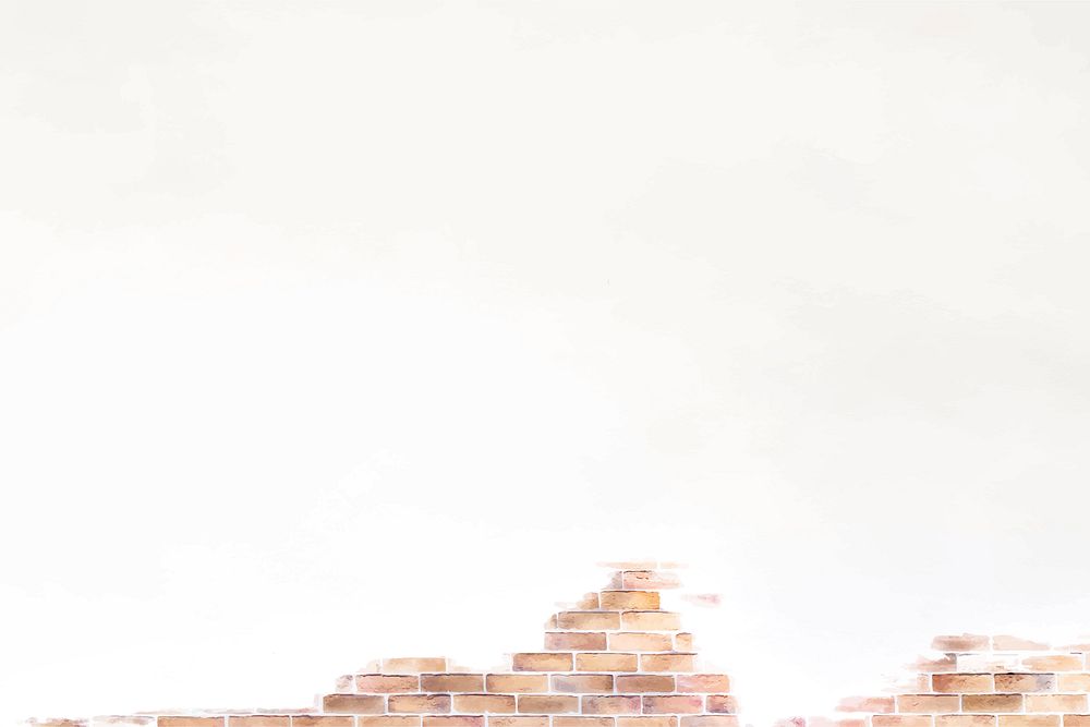 Cracked white wall with bricks background vector