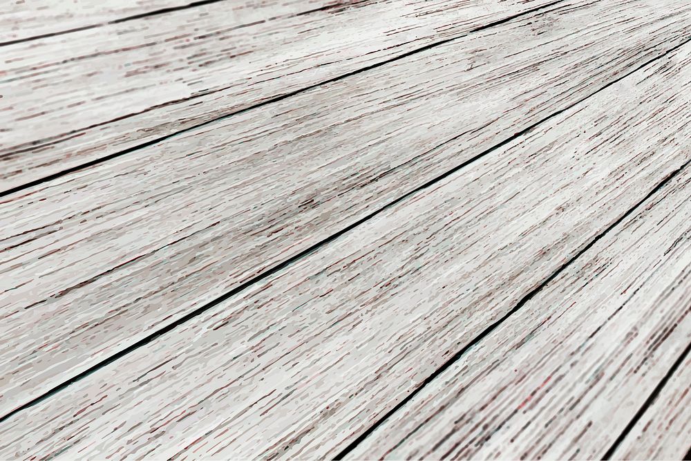 Bleached white wooden planks textured background vector