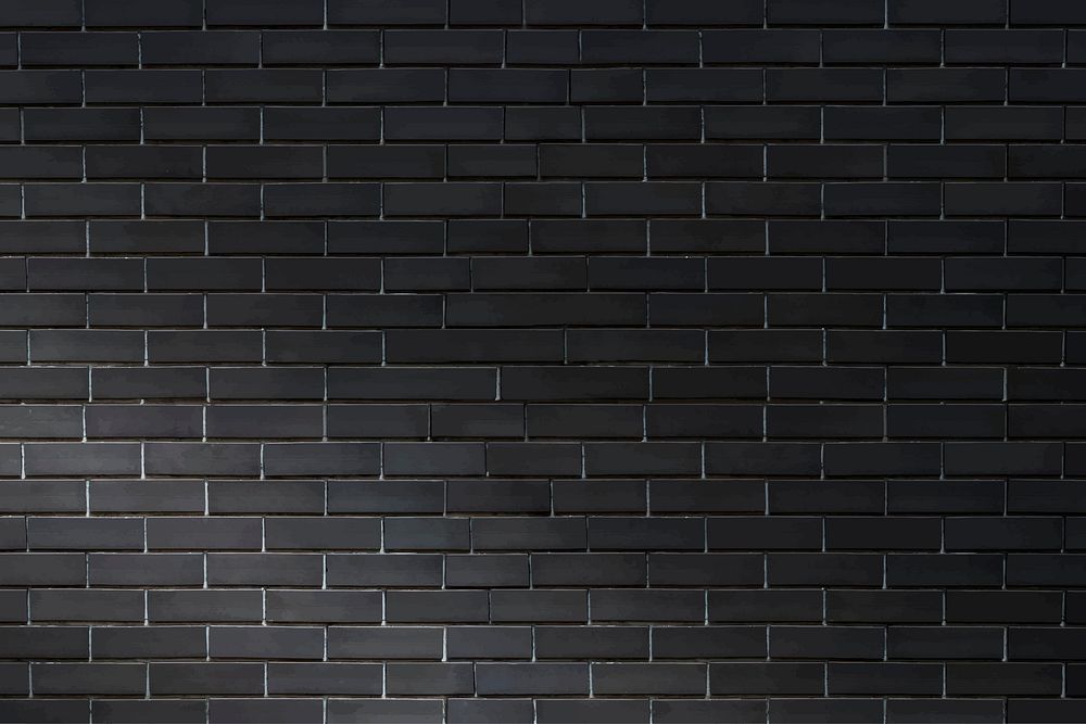 Black brick wall textured background vector