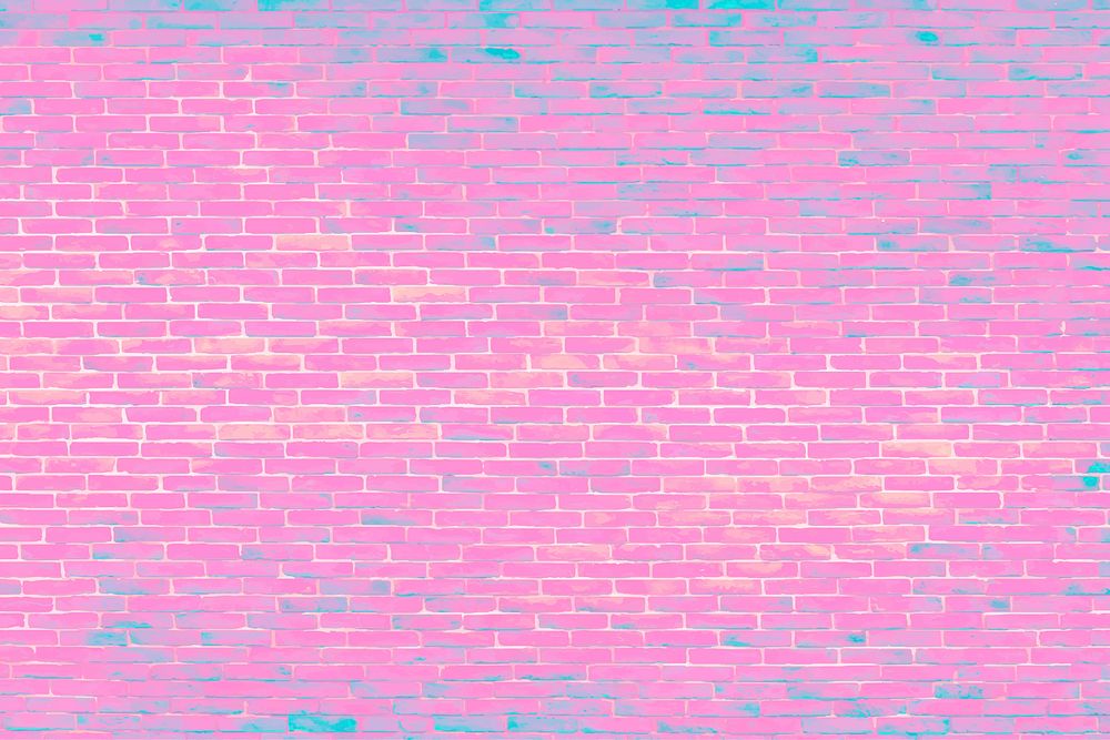 Pink brick wall textured background vector