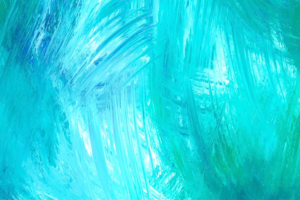 Turquoise paintbrush stroke textured background vector