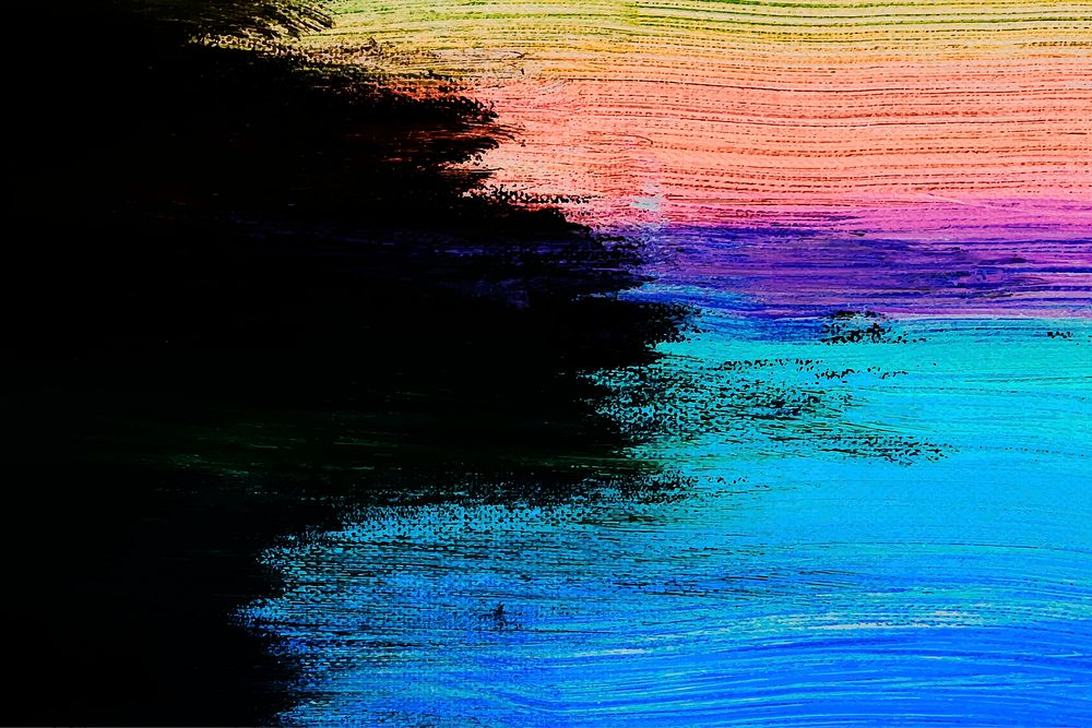 Colorful paintbrush stroke textured on a black background vector
