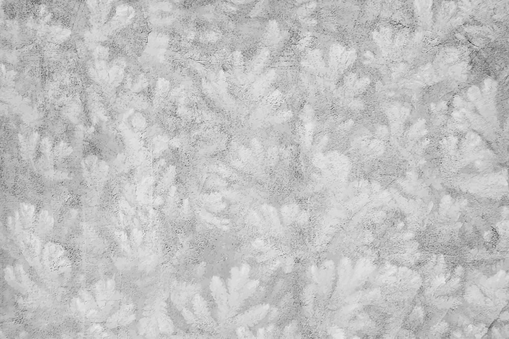 Leaf pattern on a gray concrete textured background vector