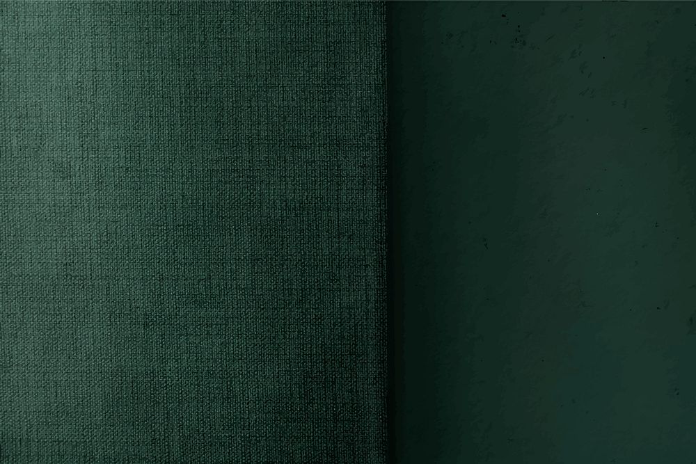 Green fabric textured background vector