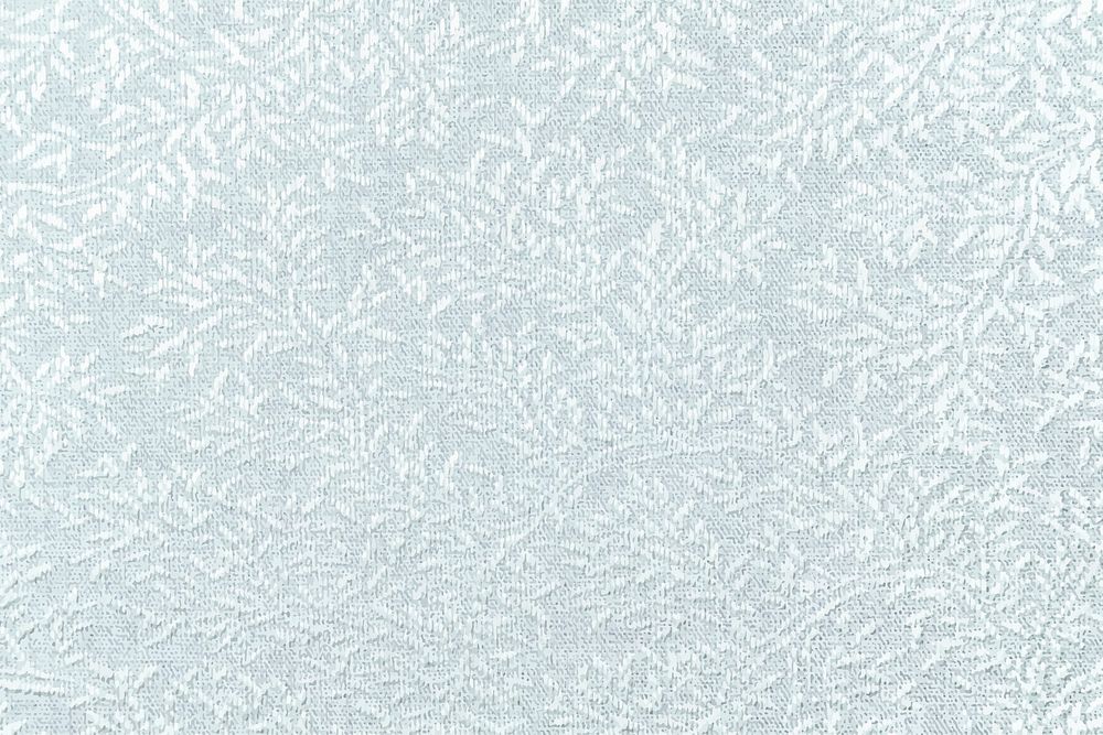 Silver leaf printed pattern fabric textured background vector