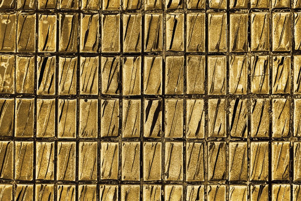 Gold tiles textured background vector