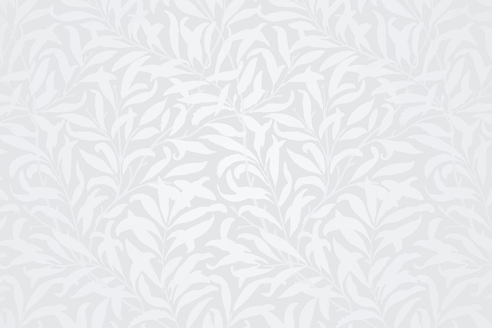 White leaves patterned background vector