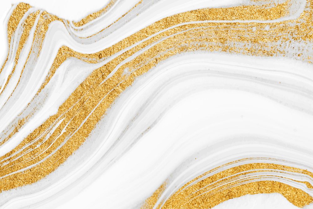 White and gold  marble background vector