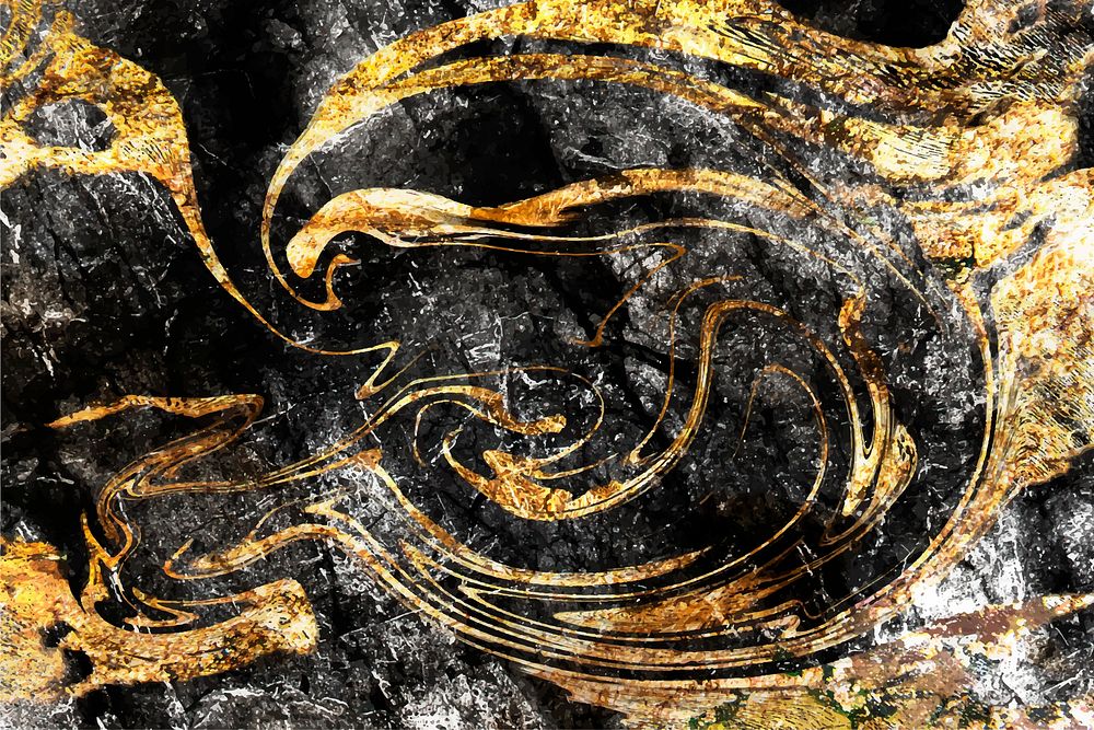 Gold and  black marble patterned background vector