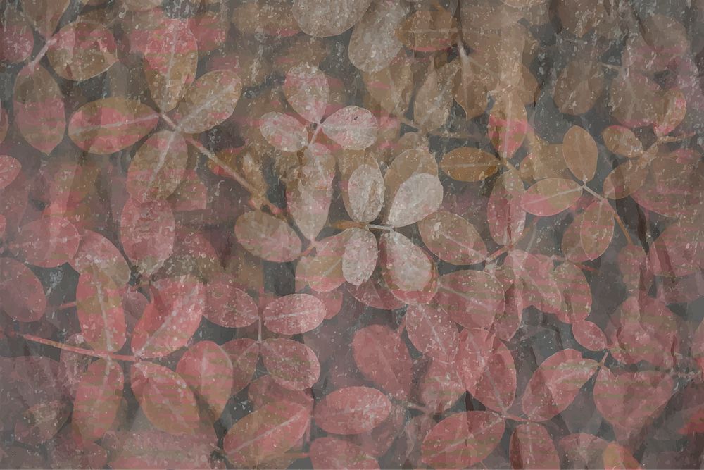 Red leaves patterned background vector