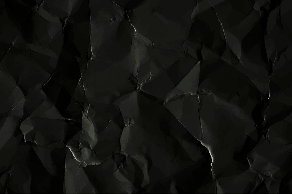 Crumpled black paper  background vector