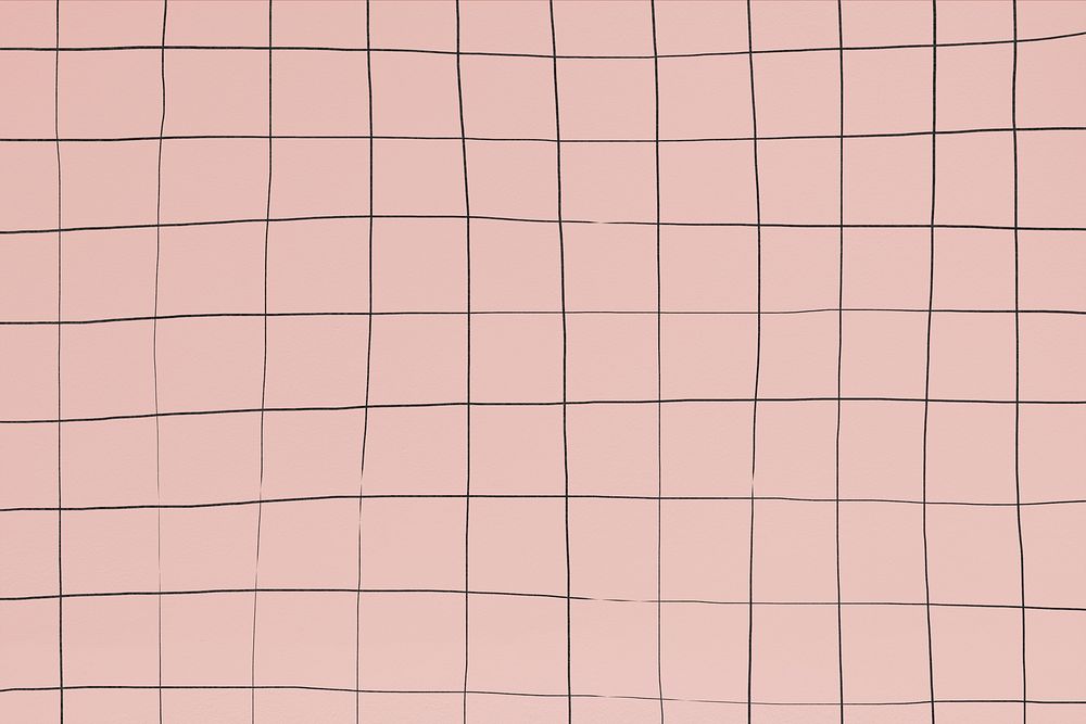 Distorted grid pattern on dull pink wallpaper