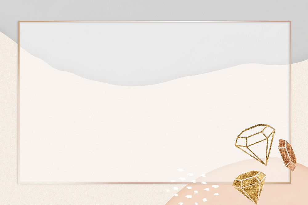 Gold diamond frame psd abstract Premium PSD rawpixel