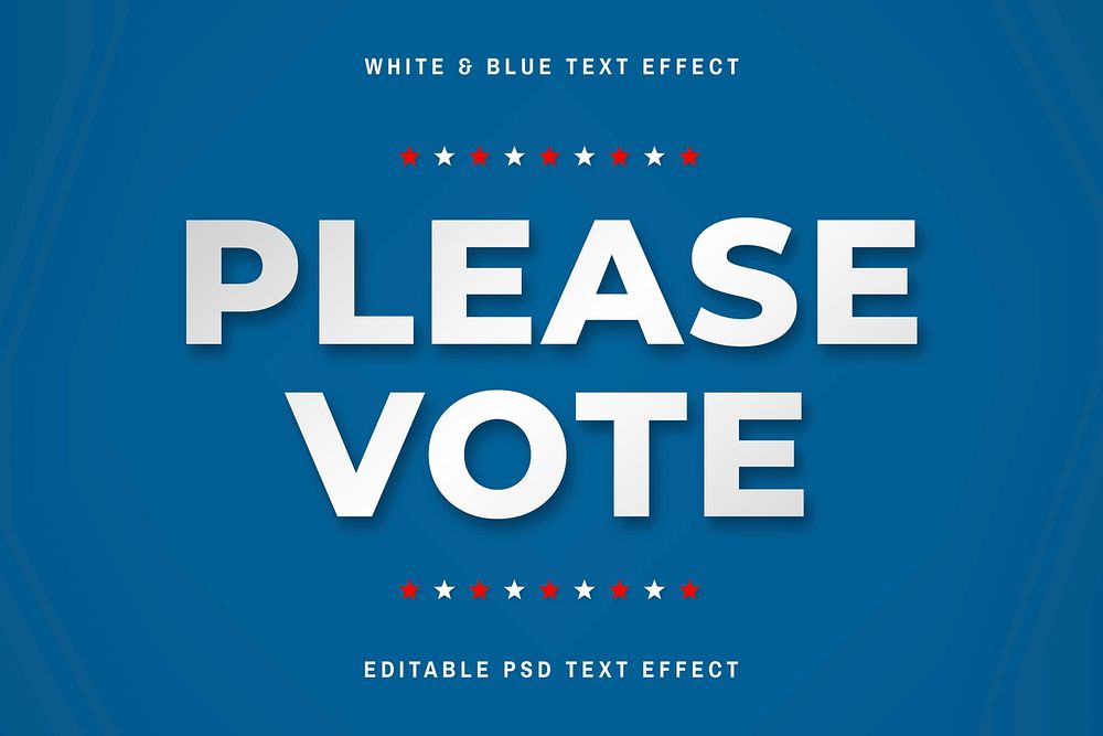 White and blue editable psd text effect template