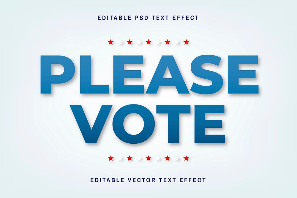 White and blue editable vector text effect template