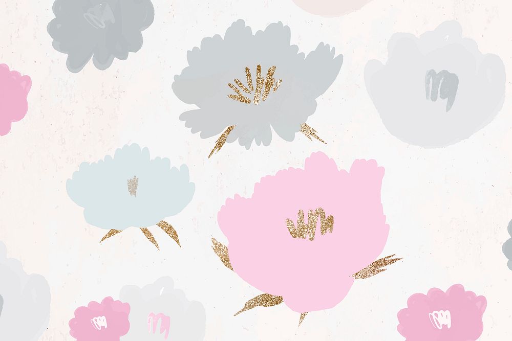 Floral pattern background vector hand drawn