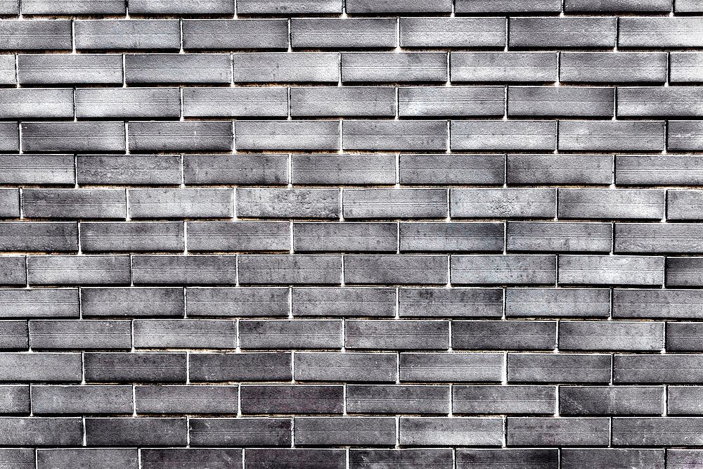 Silver painted brick wall textured background