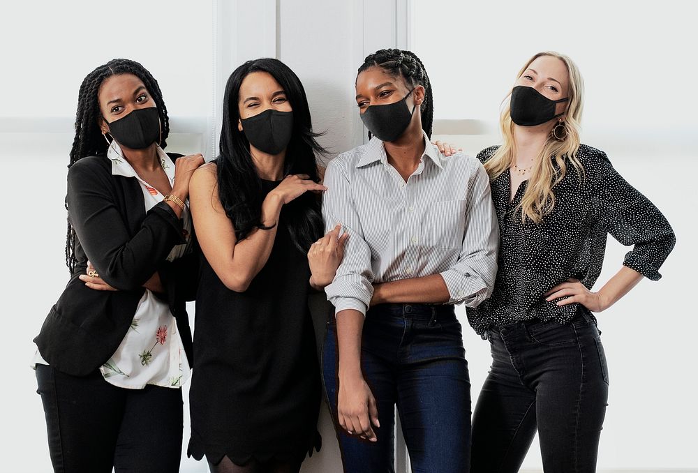 Businesswomen in mask new normal office fashion 