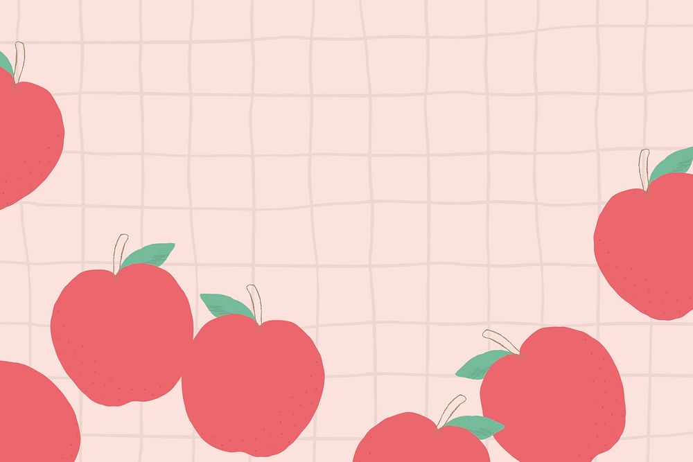 Psd apple corner border pink background grid pattern