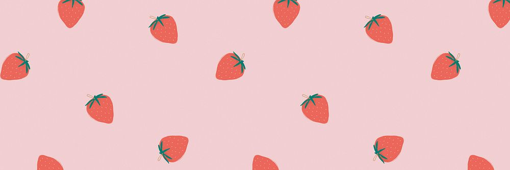 Hand drawn strawberry pattern pastel background