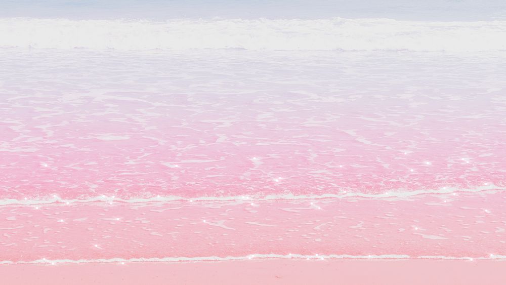 Aesthetic ocean desktop wallpaper, pastel pink HD background