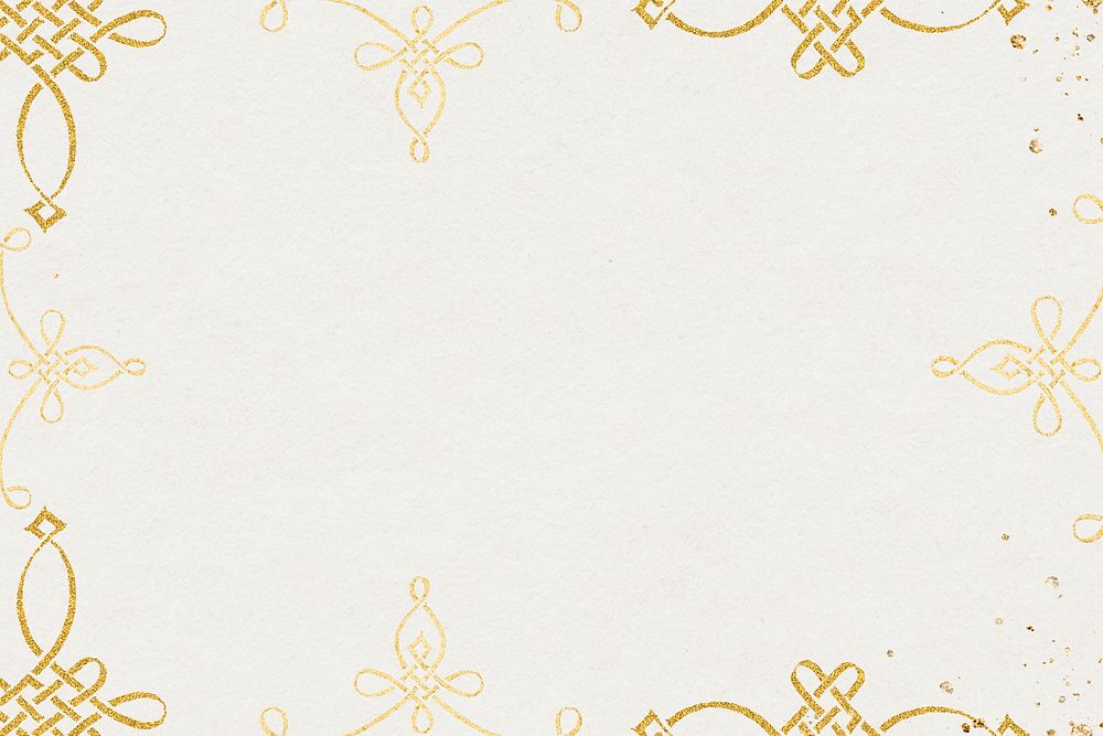 Gold filigree victorian psd frame border