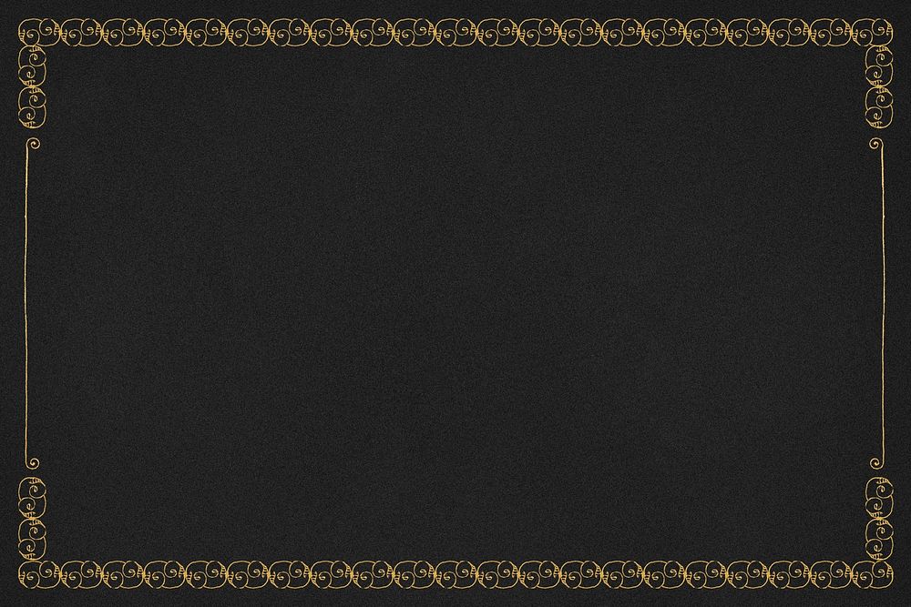 Gold filigree frame border psd