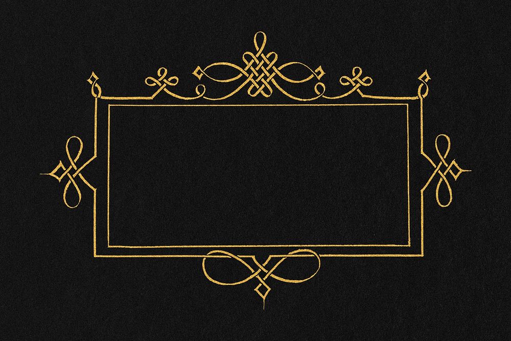 Gold vintage filigree frame border